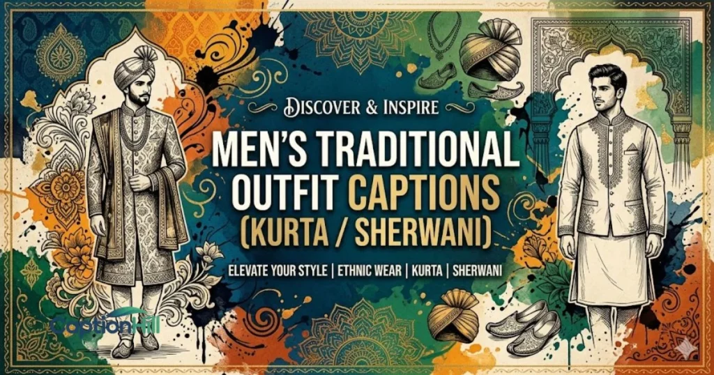 Mens Traditional Outfit Captions Kurta Sherwani